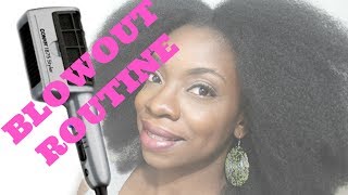 BLOWOUT ON NATURAL HAIR - Fastest Way to Stretch My Natural Hair