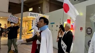 蕨駅で応援演説。