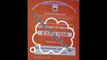 scouting and guiding file | b.ed 2ndyear | ccsu | scouting and guiding project file in hindi