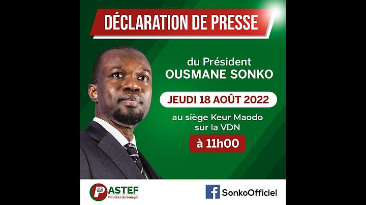 🔴EN DIRECT CONFERENCE DE PRESSE OUSMANE SONKO