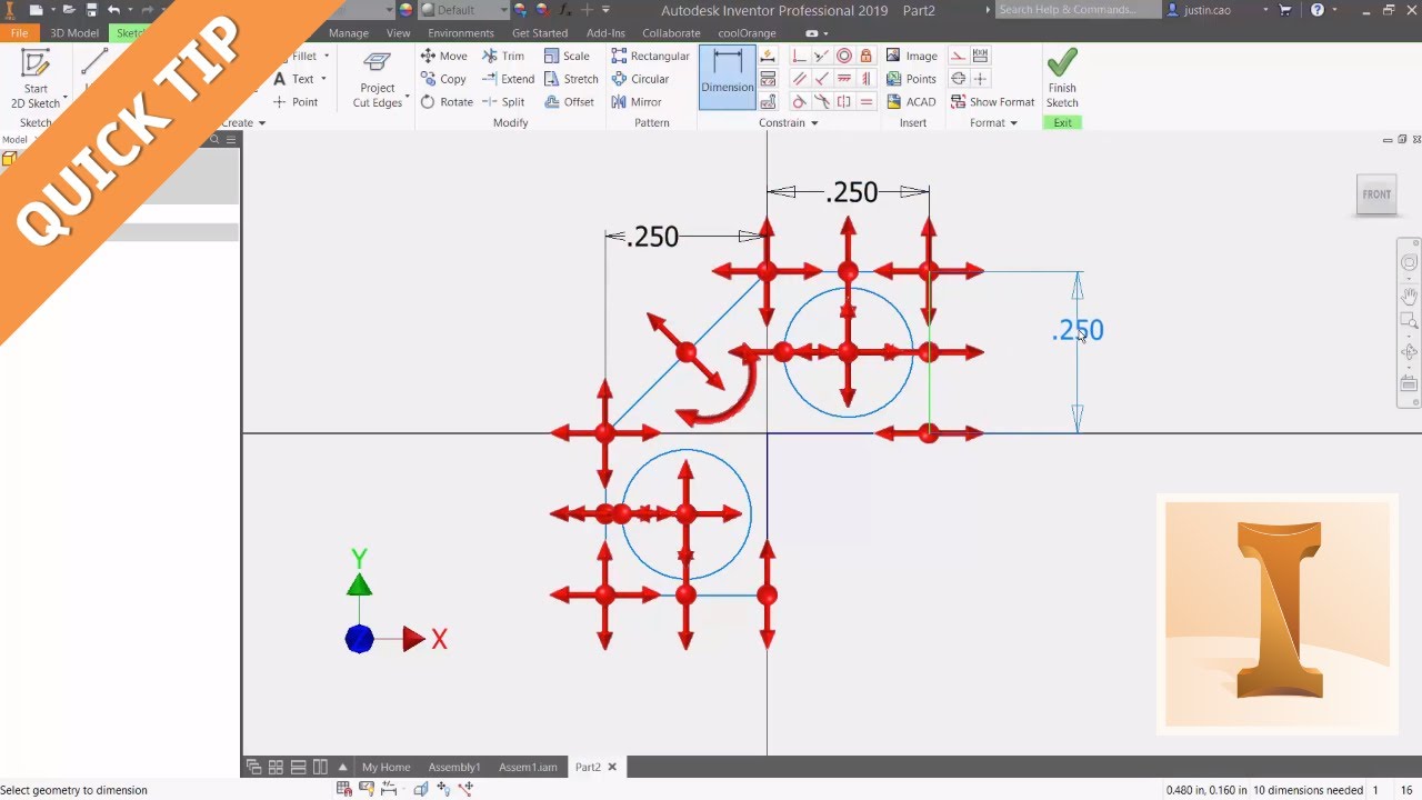 Quick Tip - View and Sketch Degrees of Freedom - YouTube