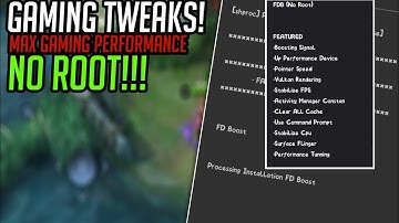 GAMING TWEAKS! Boost your Performance using this method (No root)