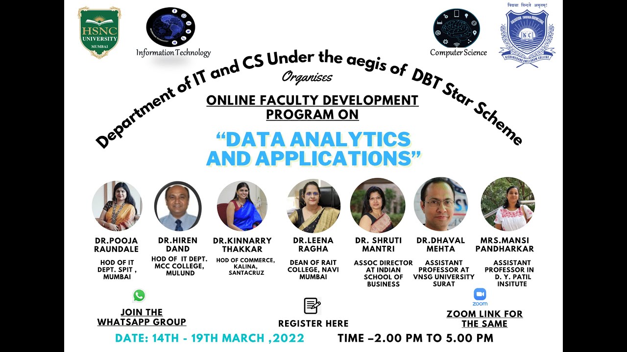 FDP - Data Analytics and it's Applications | Day - 01 - YouTube