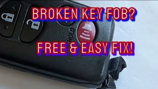 Free & Easy Fix For Broken Key Fob Toyota Prius & Other Cars. No Need To Replace Cover Or Case