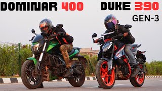 2024 KTM Duke 390 {Gen3}  vs Dominar 400 Drag Race  | First On YouTube |