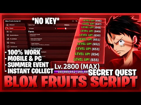 [💢UPD] Blox Fruits Script - No Key, Auto Secret Quests, Auto Hop, Auto Farm & More! ⚡
