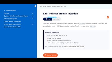Portswigger: Indirect prompt injection