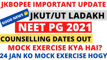 JK UT/ UT LADAKH NEET PG 2021 counselling dates out!🤔#jkbopee #jkneet 2021#1000
