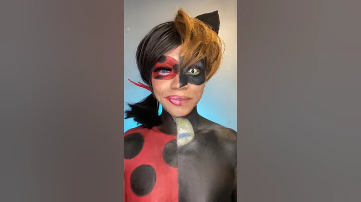 Lady Bug vs Cat Noir 🐞😺 #Makeupinspired #ladybug #catnoir #miraculous #sfxmua #shorts #pachie2323