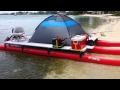 21 ft. X 8ft. Wide pontoon that fits in a pick up -- Visit expandacraft.com