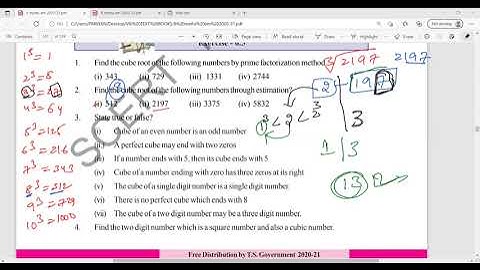 VIII MATHS CUBE & CUBE ROOTS EXERCISE 6.5
