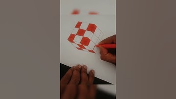 Realistic cube 3D drawing#shorts