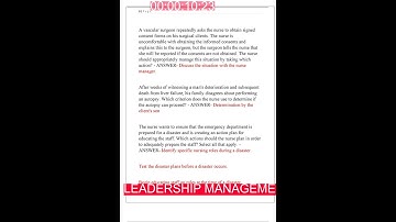 LEADERSHIP MANAGEMENT HESI EXIT EXAM NEWEST COMPLETE 150 QUESTIONS AND CORRECT DETAILED ANSWERS VERI
