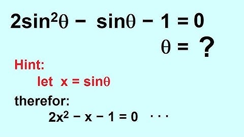 PreCalculus - Trigonometry: Trig Identities (48 of 57) Solve 2sin^2(theta)-sin(theta)-1=0, theta=?