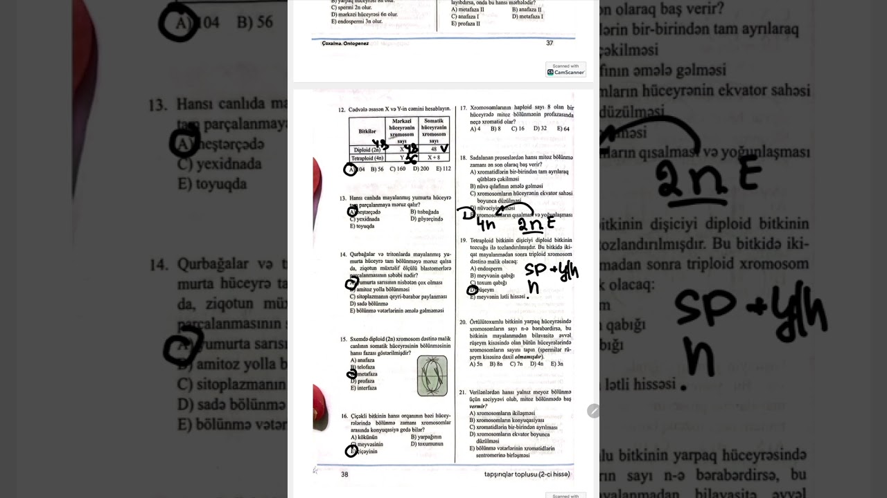 Güvən ontogenez 119 sual+36 açıq sual.