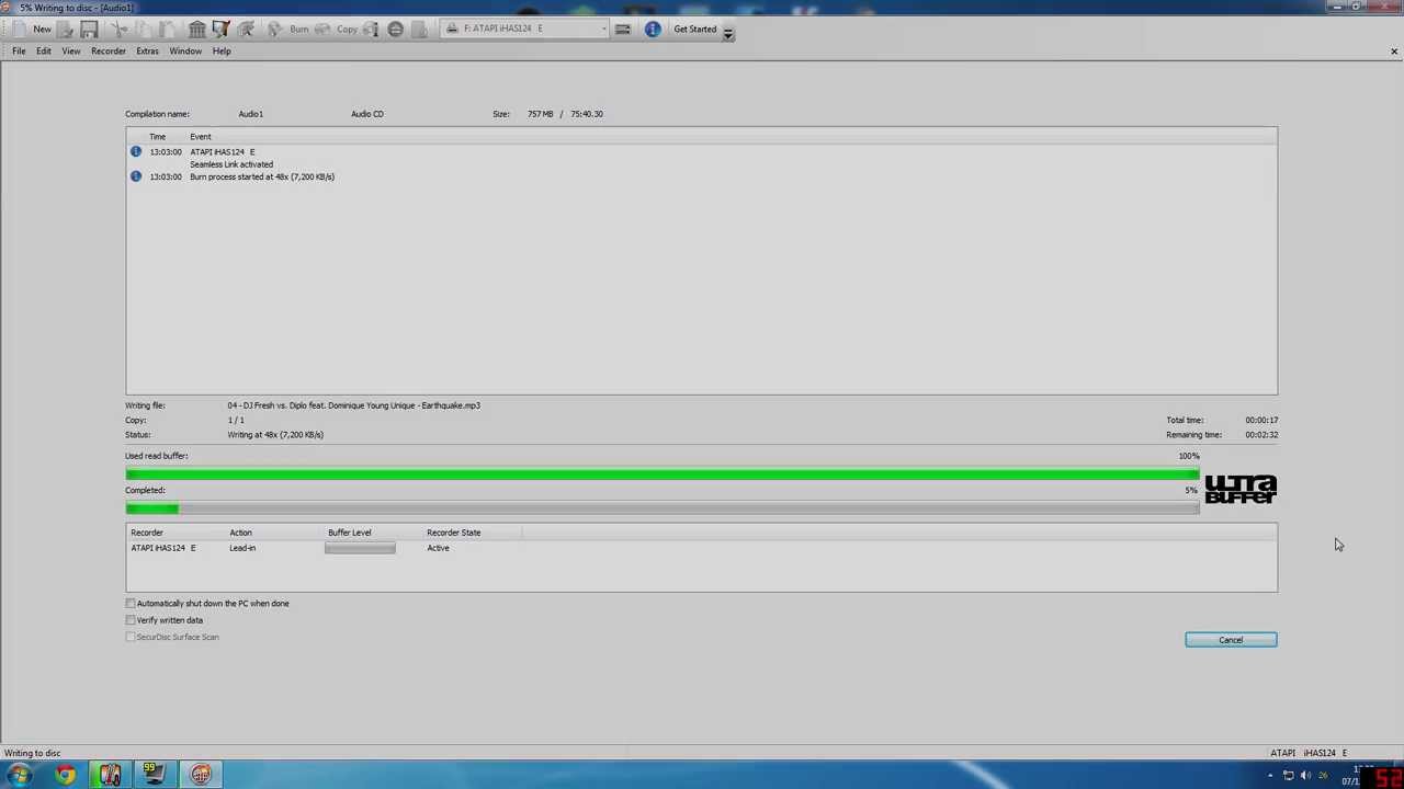 How to burn a CD with Nero