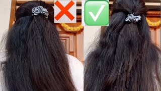 half ponytail hairstyles // cute hairstyles // easy and quick hairstyle with rubber band hair