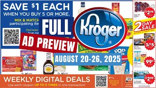 *FULL AD* Kroger Ad Preview for 8/20-8/26 | MEGA SALE, Buy 2 Save $10, NEW 2 Day Sale, & MORE