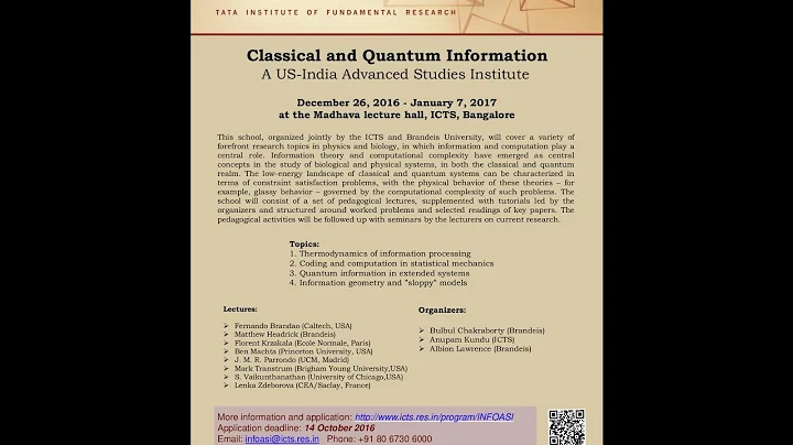 Why do simple models work? Partial answers from information geometry (Lecture 1) by Ben Machta