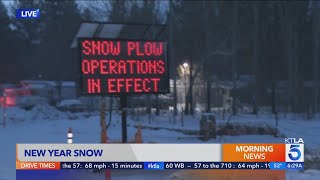 Overnight snow creates gridlock on Highway 18 to Big Bear