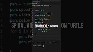 amazing spiral python turtle #python #coding #trending #viralvideo