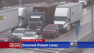 Downed Power Lines Close Interstate 80/94 In Gary