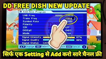 DD Free Dish New Frequency Today | mpeg2 set top box में एक Setting से Add करो सभी चैनल बिल्कुल Free