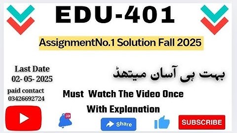 EDU401 Assignment solution 1 2025 💯 percent correct solution