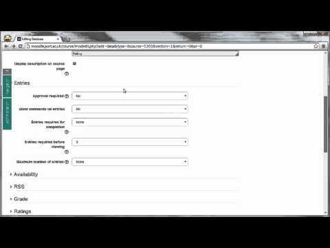 Creating a Database Activity in Moodle