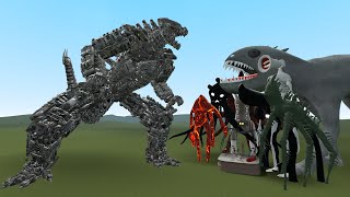 NEW MECHAGODZILLA VS TREVOR HENDERSON CREATURES! Garry's Mod Siren Head Cartoon Cat Godzilla vs Kong