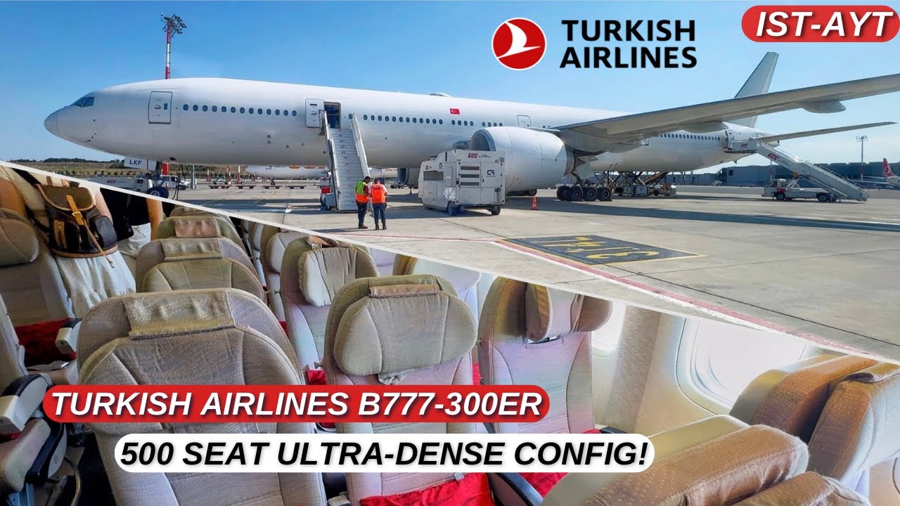 4K TRIP REPORT | 500 SEATS ON A 777? | TURKISH AIRLINES B777-300ER Economy Class | Istanbul-Antalya