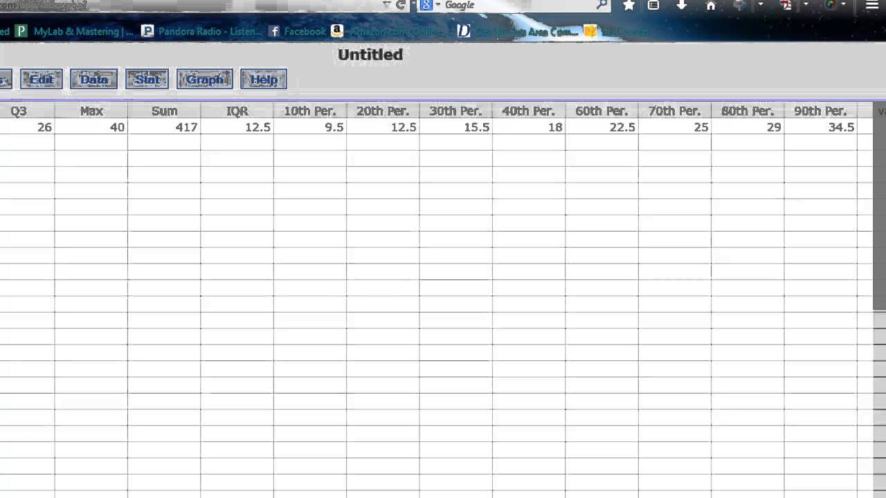 Calculating Columnstats In Statcrunch