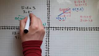Finding the midpoint of a line. GCSE Maths