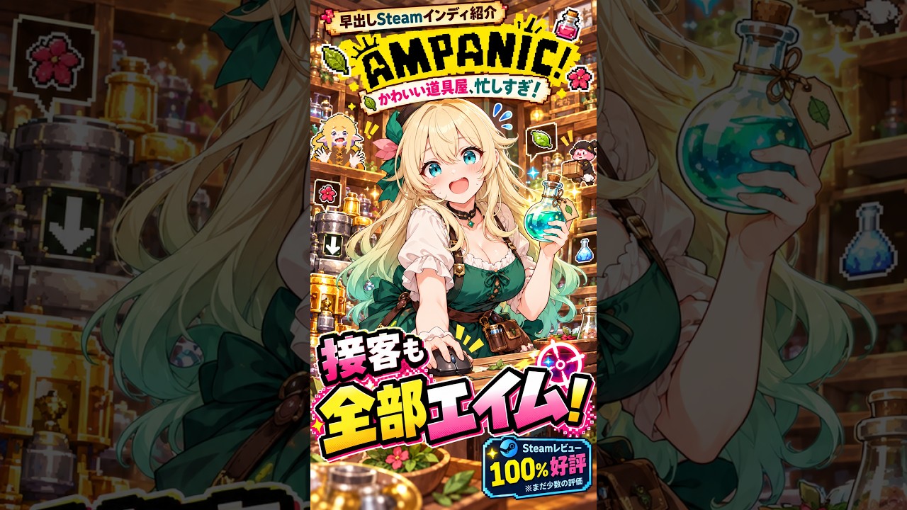 AMPANIC｜接客も全部エイム！【早出しSteamインディ紹介】 by げーむにゅーす東京