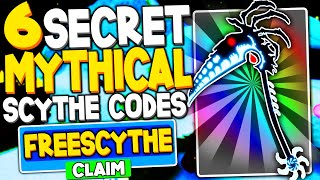 All 6 Secret Mythical Scythe Codes In Reaper Simulator 2 Roblox Youtube - rainbow god scythe roblox