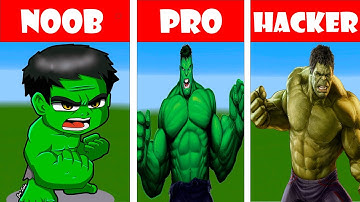 NOOB VS PRO VS HACKER Minecraft Pixel Art HULK