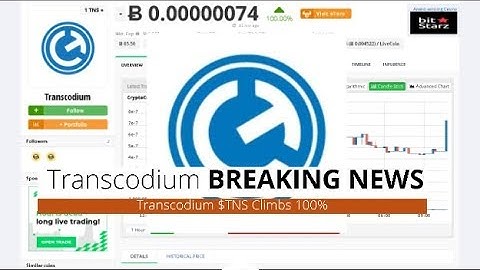 Transcodium $TNS Climbs 100% Over the Last Day