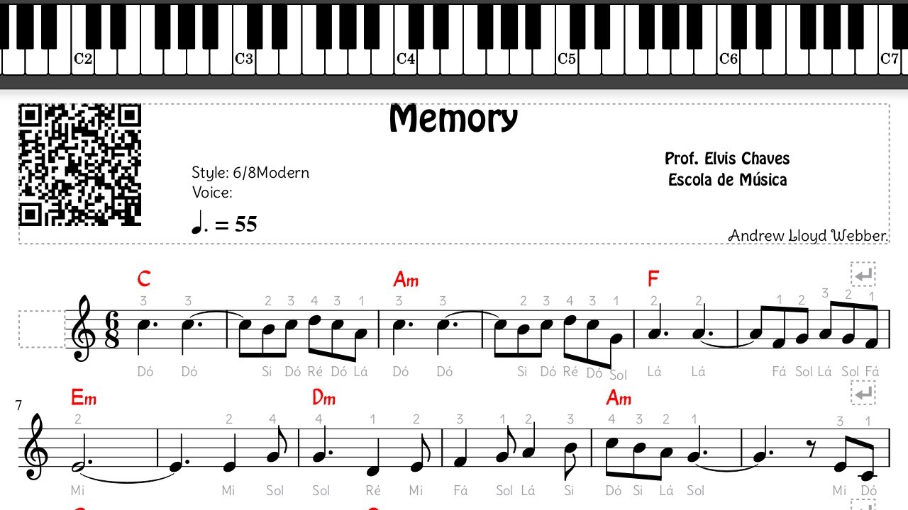 🎼 Memory - 231 - Tutorial Partitura Fácil 2