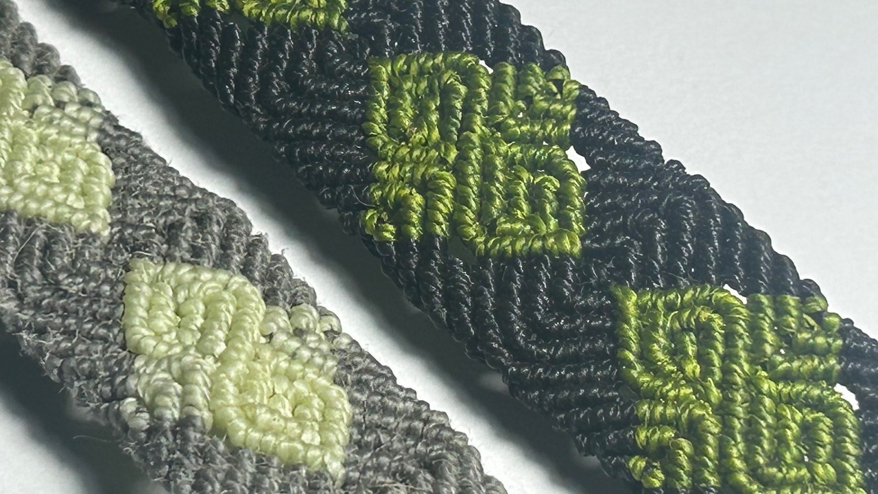 Greca en espiral sobre pulsera ancha (Spiral Greek Key Pattern on Wide Bracelet) | Tutorial Macramé