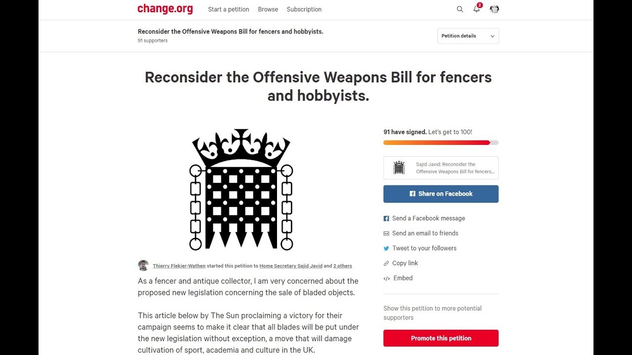 matty healy UK Ban on Postage of Knives (and all Bladed Objects) - Petition