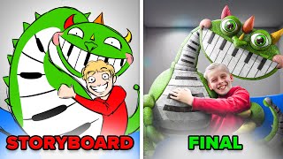 Storyboard Vs Final The Rise Of Pianosaurus From Poppy Playtime 4
