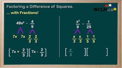 WCLN - Difference of Squares with Fractions