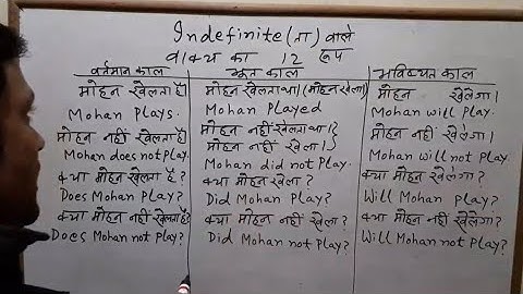twelve forms of indefinite tense। ।ता वाले वाक्य के 12 रूप। ।math ka latka jhatka by Rajesh Kumar