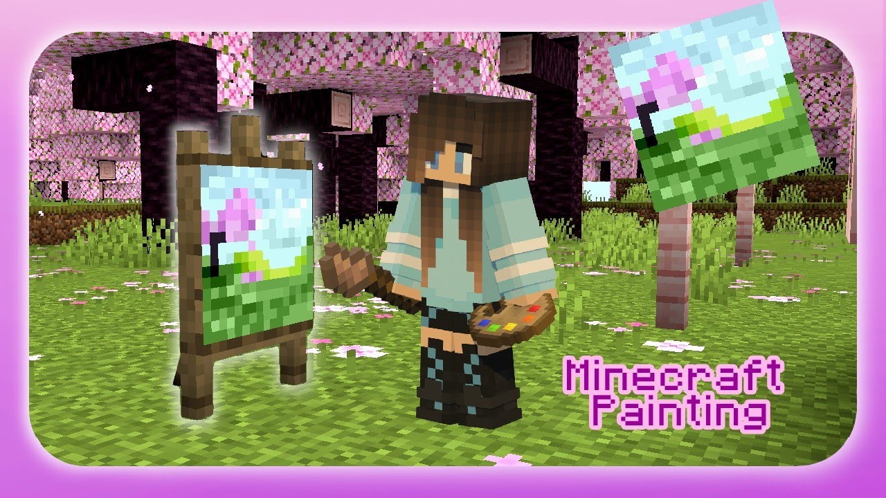 Minecraft Cherry Blossom Painting | Pixel Canvas 1