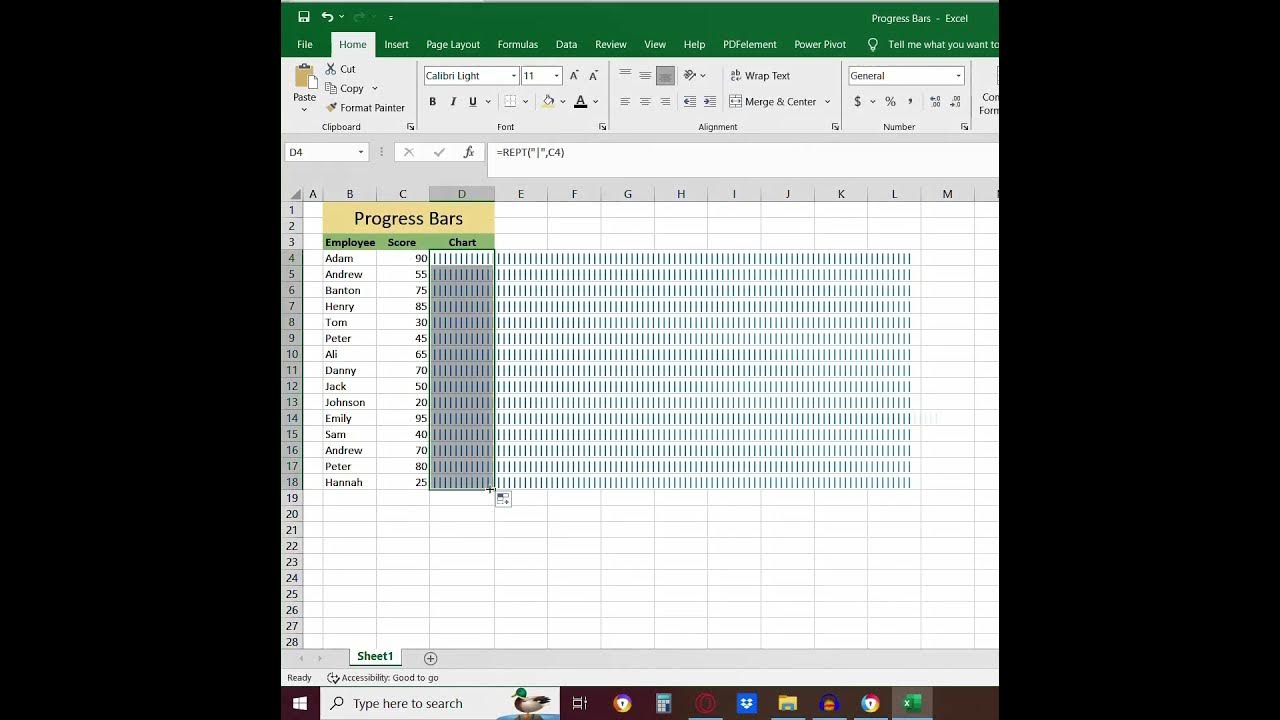 Progress Bars Advance Excel progressbar shorts youtubeshorts YouTube