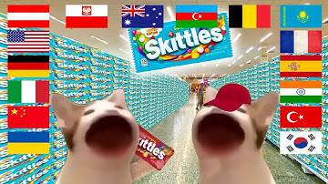 Skittles MEME: Pop Cat in Different Languages