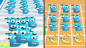 Alphabet run ABC letter go VS Number Run 3d Math part 11 abcdefghijklmnopqrstuvwxyz