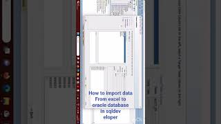 How to import data from excel to oracle database using sqldeveloper #sql #oracle #youtubeshorts
