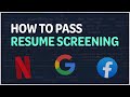 How to Pass Resume Screening for Software Engineering