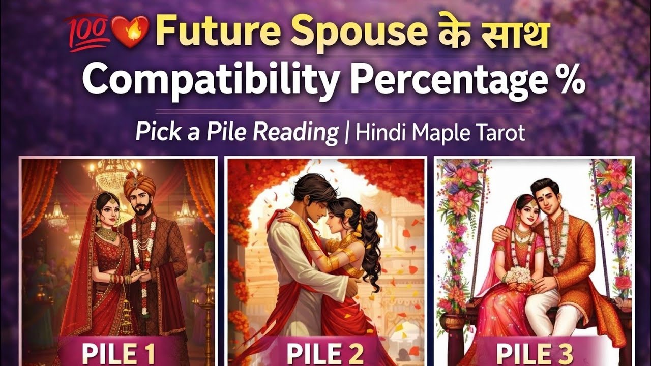 💯❤️‍🔥Future spouse ke sath Compatibility Percentage % || Pick a pile reading || Hindi maple tarot 